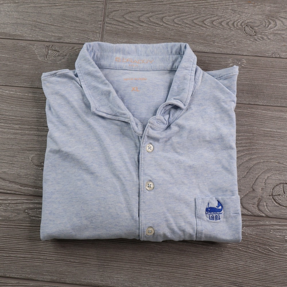 B. Draddy Polo Golf Shirt Men's XL The Maidstone Club Whale Logo Cotton